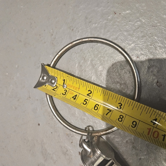 Vintage Metal Whistle with Keyring Police Military Style Whistle - Picture 3 of 4